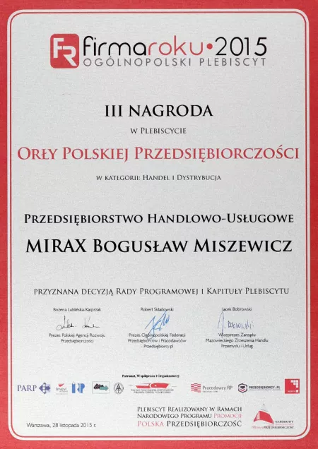Firma Roku 2015 - Orły Polskiej Przedsiębiorczości