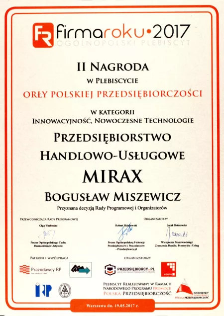 Firma Roku 2017 - Orły Polskiej Przedsiębiorczości